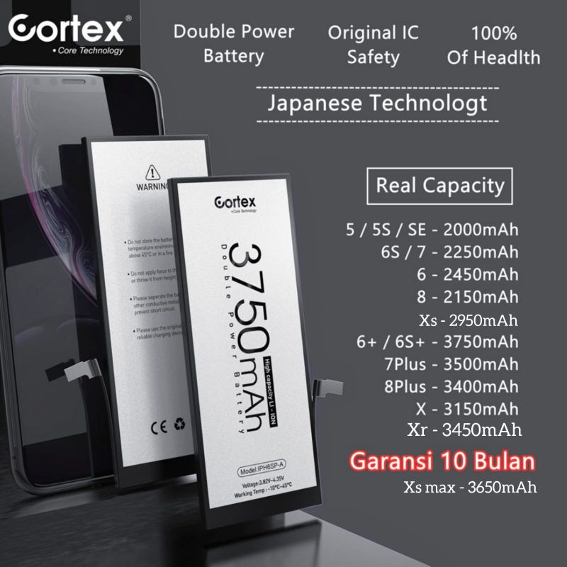 Jual Cortex Iphone Duoble Power Baterai High Capacity Origina Battery Batre Batrai Shopee