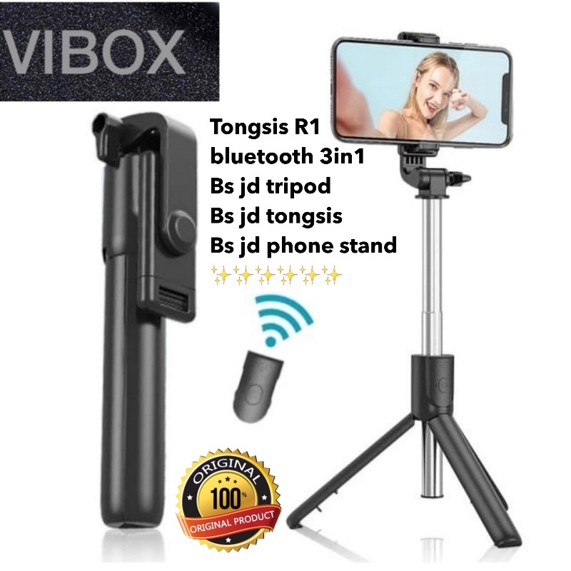 Jual Tongsis Tripod 3in1 Bluetooth Vibox R1 Original Macaron Selfie