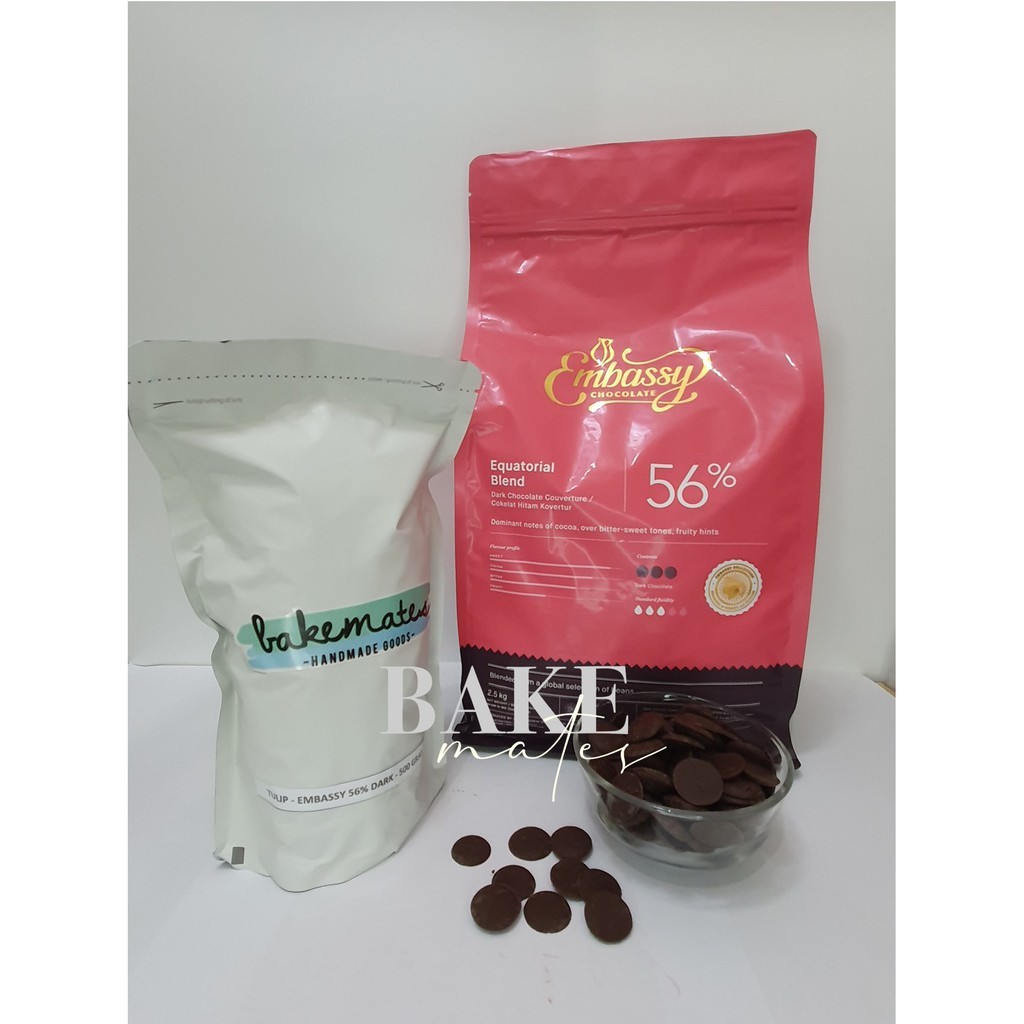 Jual Embassy Chocolate - EQUATORIAL 56% 500gr Tulip Dark Cokelat ...