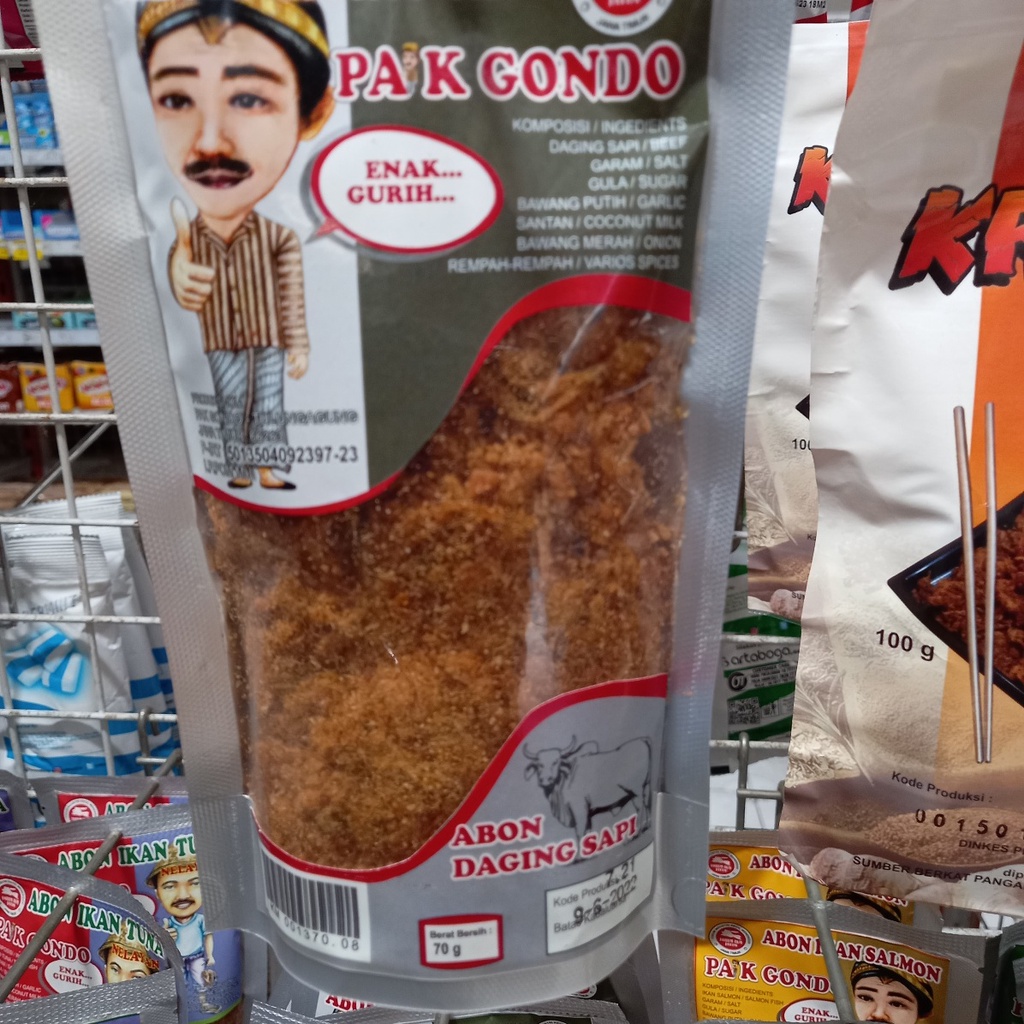 Jual Abon Daging Sapi pak Gondo rasa manis gurih kemasan 70gr | Shopee ...