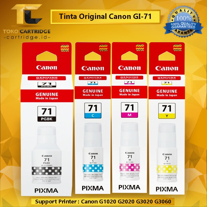 Jual Tinta Canon Original Gi 71 Gi71 Gi 71 Refill Ink Printer Pixma G1020 G2020 G3020 G3060 9754