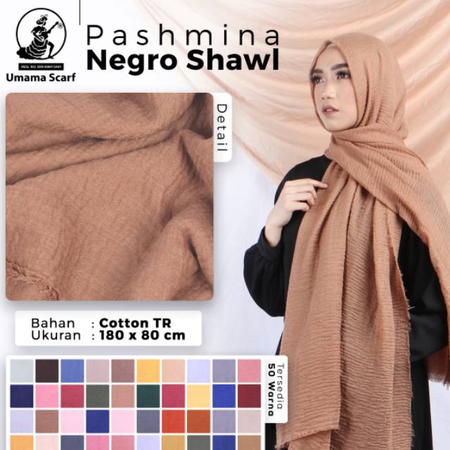 Jual PASHMINA NEGRO SHAWL BY UMAMA SCARF/ PASHMINA CRINKLE
