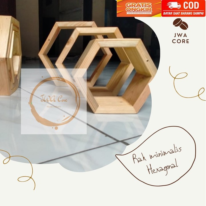 Jual Rak Dinding Minimalis Hexagonal | Shopee Indonesia