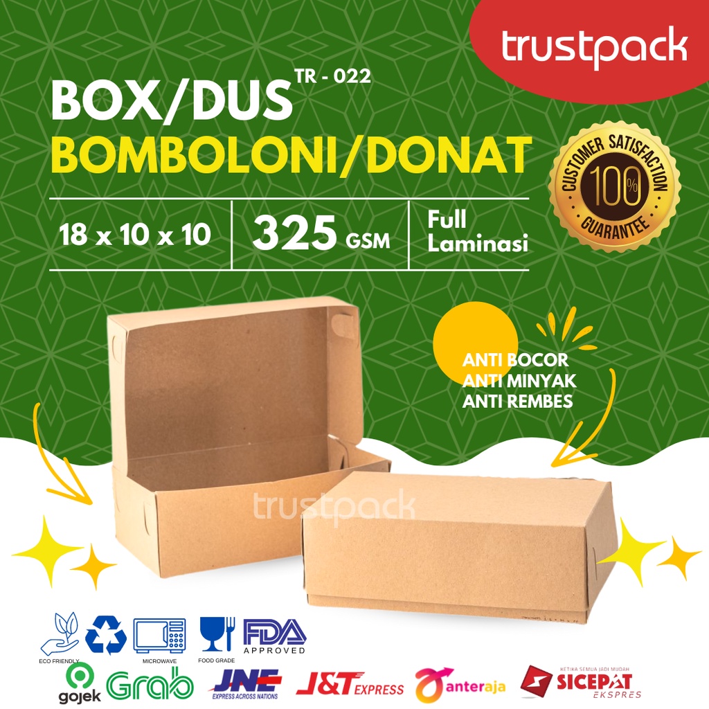Jual Box Kraft Dus Kardus Kotak Roti Bakar Donat Bomboloni Bolu 18x10x10 Cm Shopee Indonesia 3123