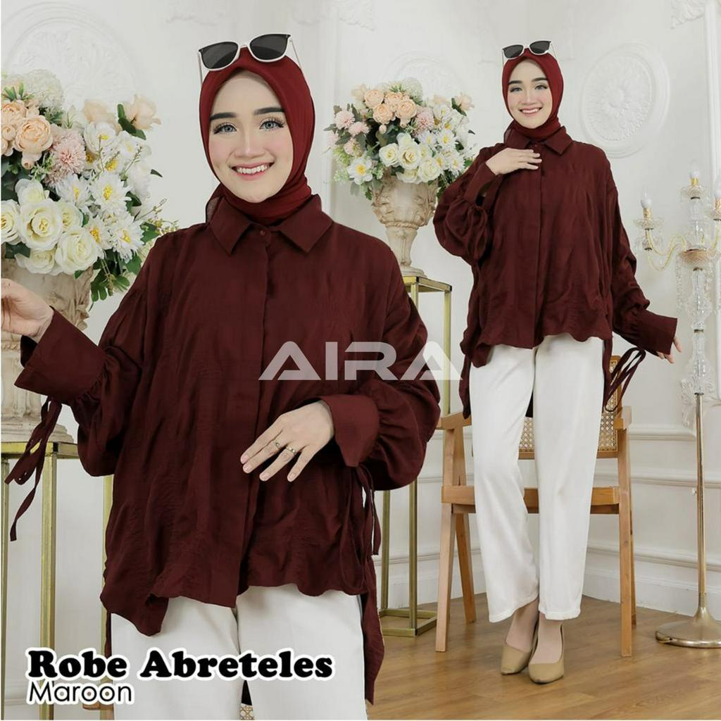 Jual ROBE ABRETELES - Robes Wanita Muslim Oversize Busui Wudhu Tangan ...