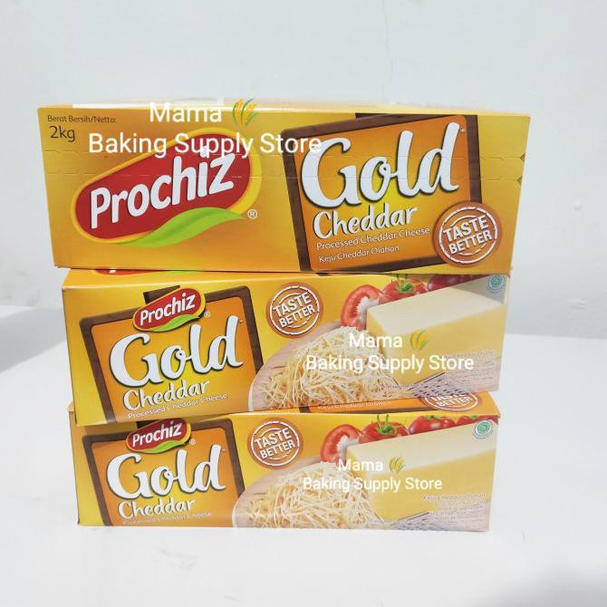 Jual PROCHIZ Keju Gold Cheddar Chedar Olahan Cheese Gold Enak 1 KG ...