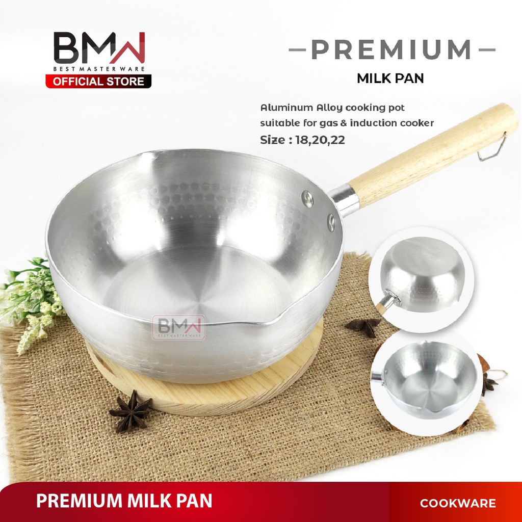 Jual Bmw Kitchen Ware Panci Mie Rebus Gagang Kayu Milk Pot Sauce Pan Panci Susu Aluminum Tebal