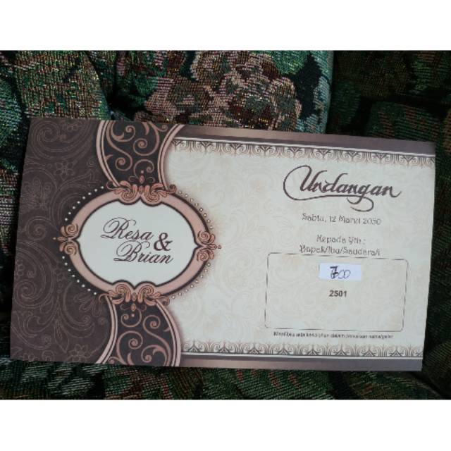 Jual Undangan coklat/undangan murah /undangan pernikahan 2501 | Shopee