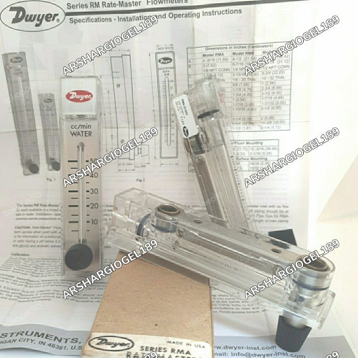 Jual Flowmeter RATEMETER Dwyer RMA32SSV 5 to 50 cc/min Water