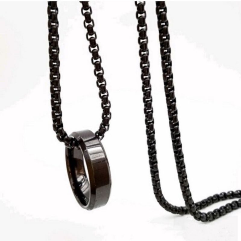 Jual Kalung Rollo titanium plus liontin Anti karat Pria dan wanita ...