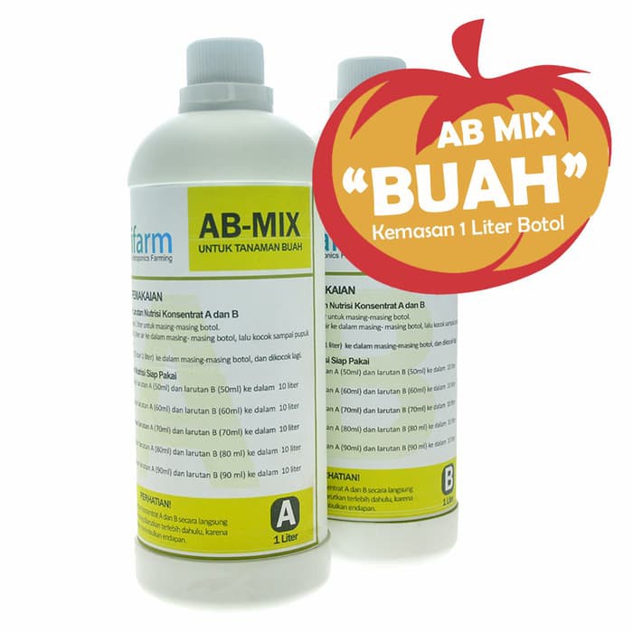 Jual AB Mix 1L Botol PupukNutrisi Hidroponik Tanaman Buah TC PU113 ...