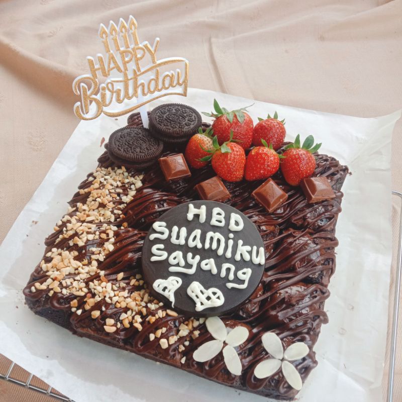 Jual FUDGY BROWNIES HIAS KUE ULANG TAHUN, KUE ANNIVERSARY, FUDGY