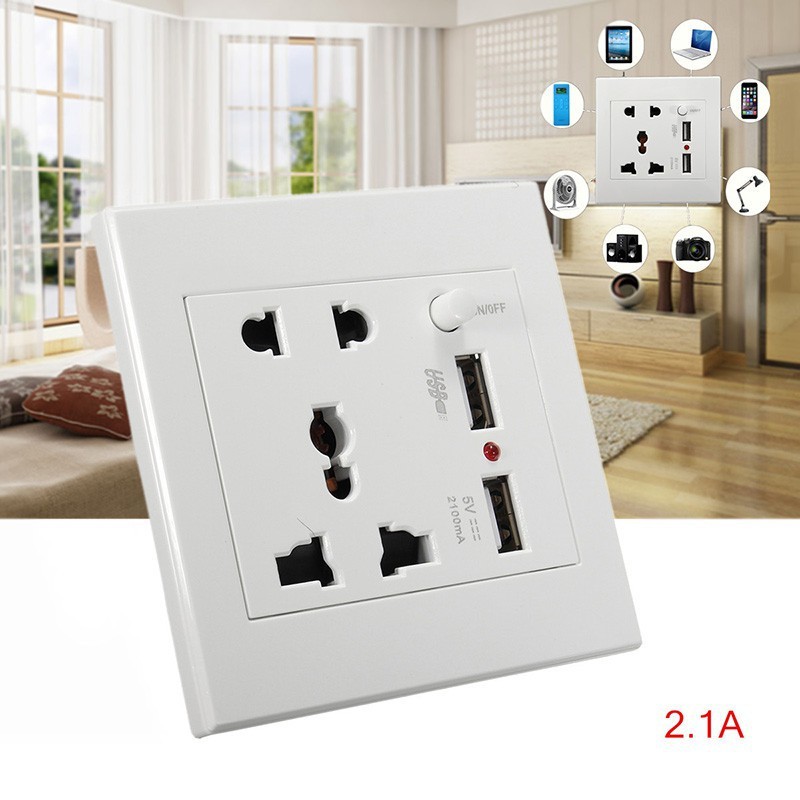Jual FACE PLATE SOCKET+ 2*USB wall plate #FACE PLATE SOCKET+2USB ...