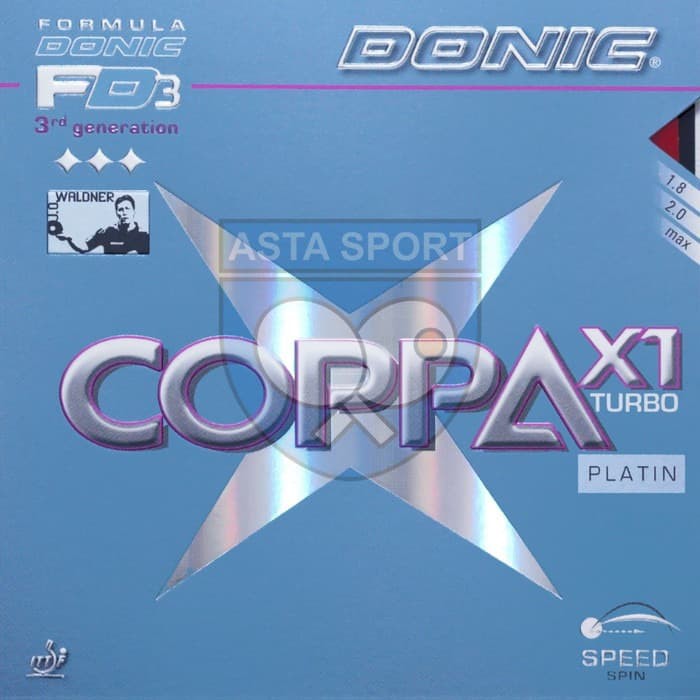 Revetement DONIC Coppa X1 DONIC Coppa X1 Revêtement Turbo Platine TT - Caoutchouc Ping Pong Noir