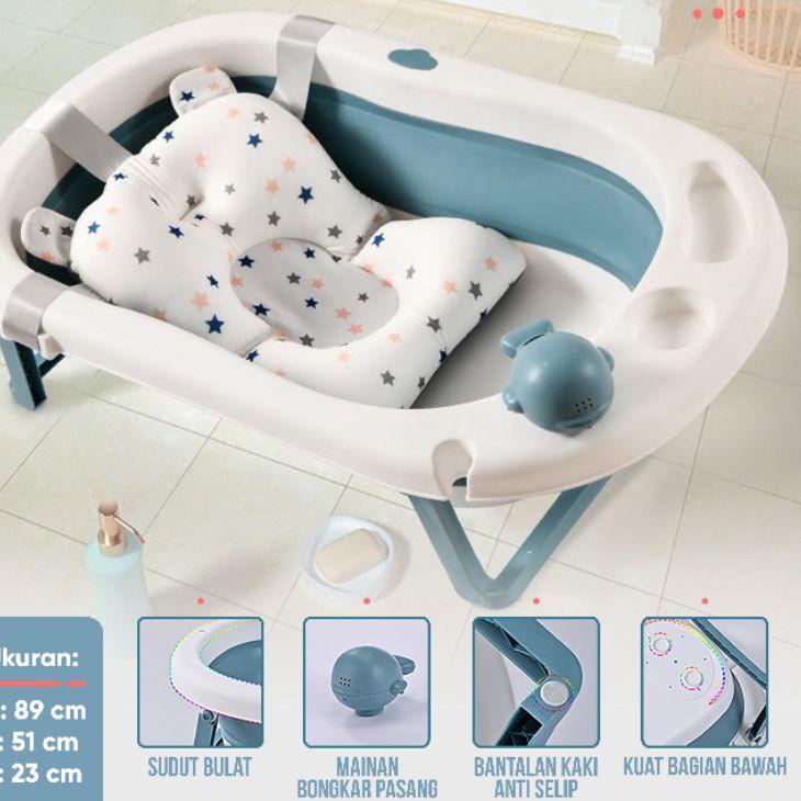 Jual Berkualitas Bak Mandi Bayi Lipat Foldable Silicone Bathtub Folding Baby Portable Bathtub