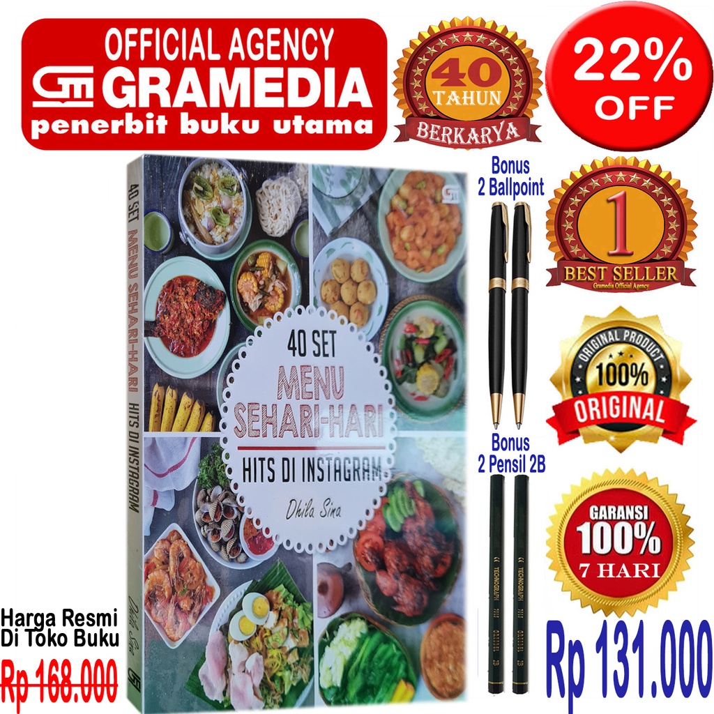 Jual Buku 40 Set Menu Sehari Hari Hits Di IG - Dhila Sinan - Original ...