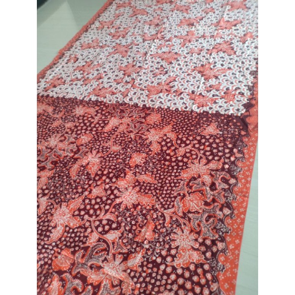 Jual Batik Tulis Lasem Pagisore Gunung Ringgit Cokelat Dan Orange Full