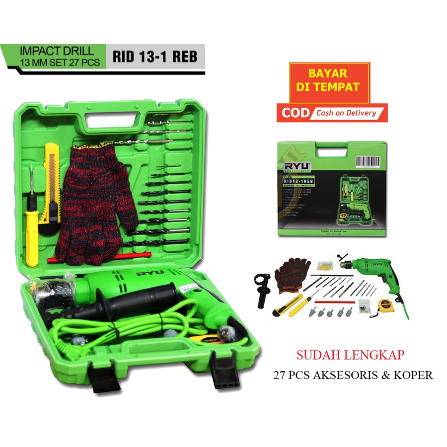 Jual Ryu Rid Reb Impact Drill Set Box Mesin Bor Mm Mm Impact