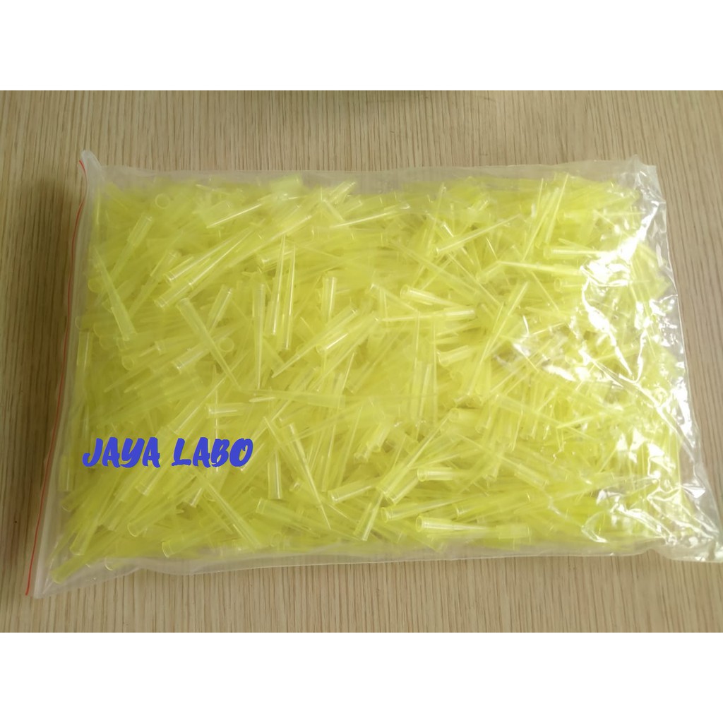 Jual YELLOW TIPS 200 microliter/ MICROPIPET TIPS PACK ISI 1000 PCS ...