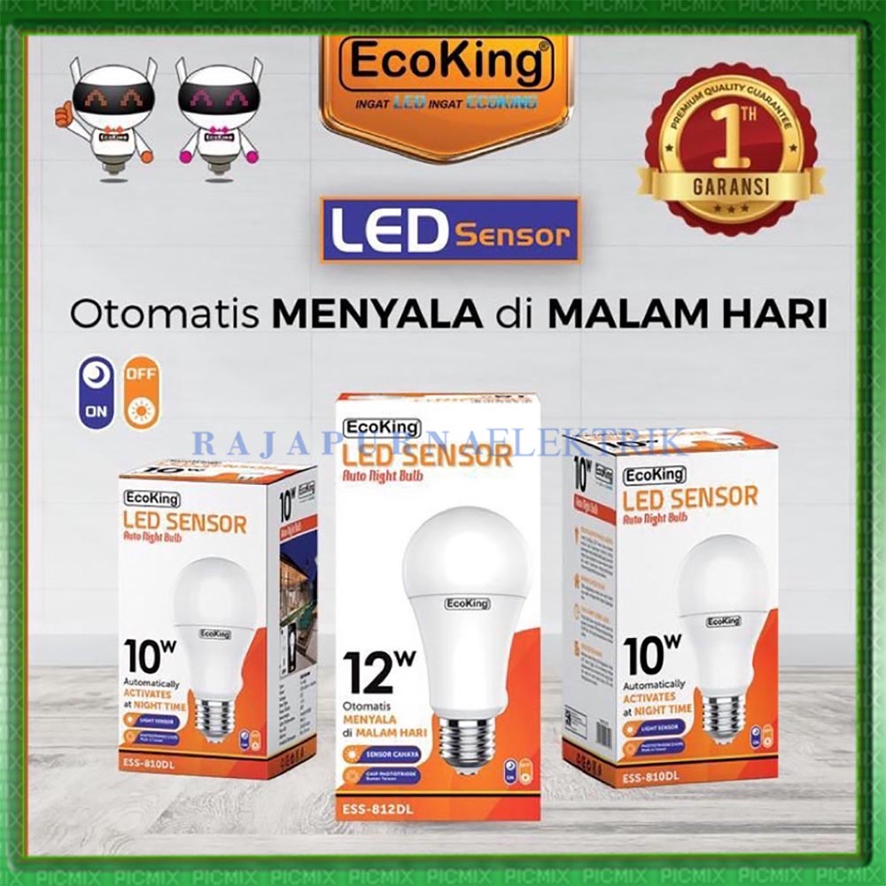 Jual Lampu Bohlam Led Sensor Cahaya Watt Ecoking Original