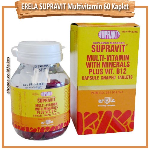 Jual ERELA SUPRAVIT Multivitamin 60 Kaplet Multi Vitamin Lengkap Bagus ...