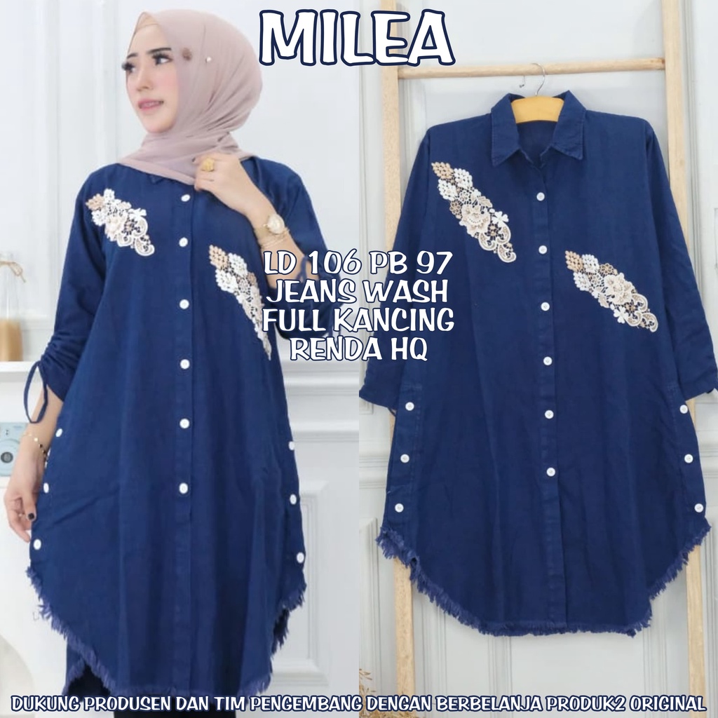 Jual TUNIK MUSLIM MILEA 3 PILIHAN WARNA LD 110 PB 102 UNTUK BERAT BADAN ...