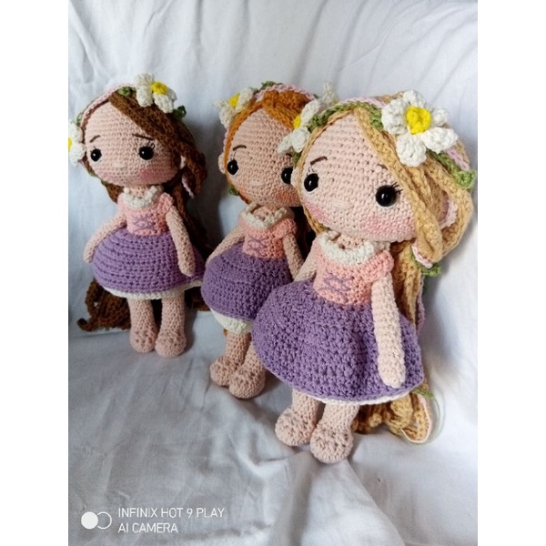 Jual Amigurumi boneka rajut princess disney, rapunzel, cinderella ...