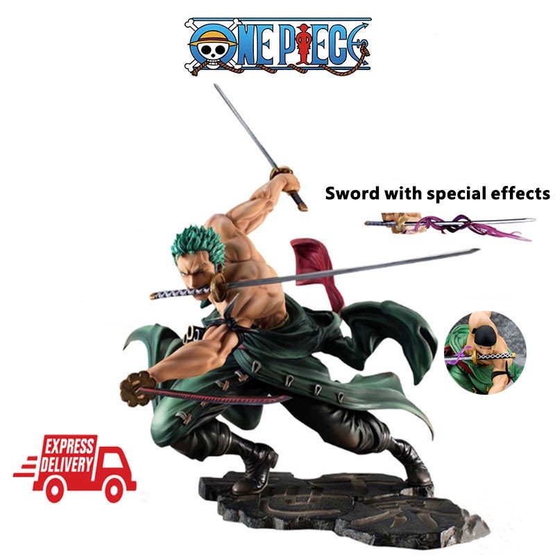 Jual Figure One Piece set Anime Model Zoro 18 cm Battle Effect | Shopee ...