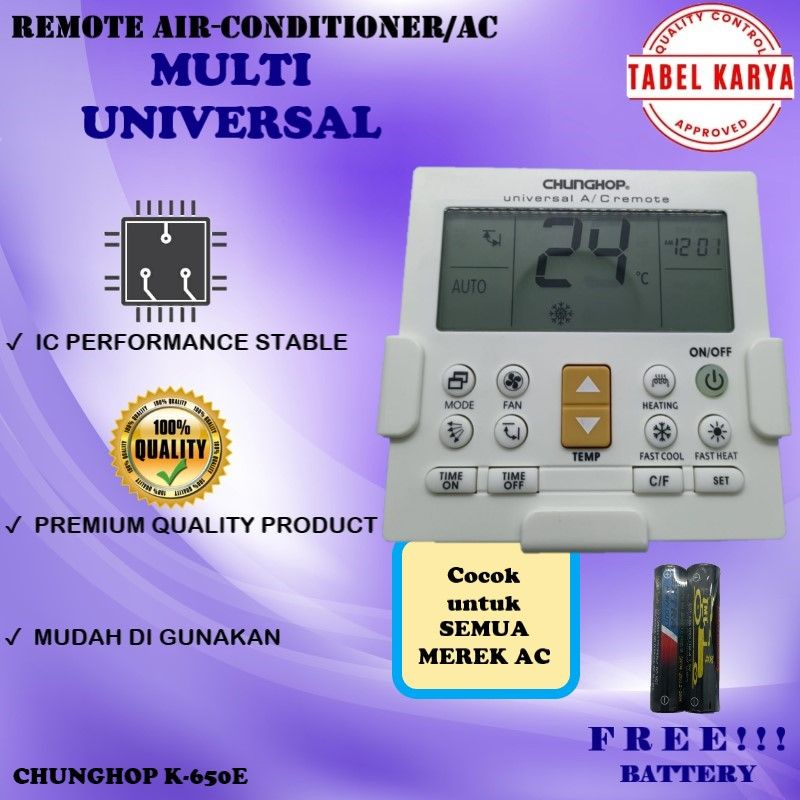 Jual Remote Remot Ac Cassette Multi Universal Chunghop K E Original