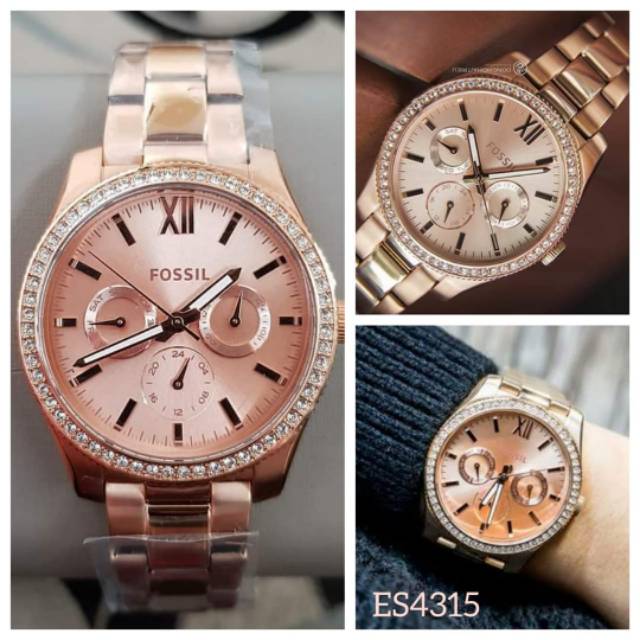 Jual Jam Fossil Scarlette Rose Gold ES4315 Shopee Indonesia