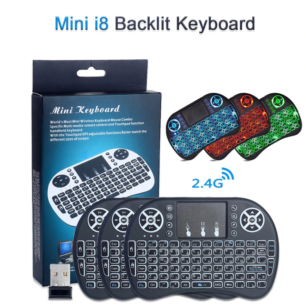 Jual Gratis ongkir i8 Mini Wireless Keyboard Backlit English/Spanish ...