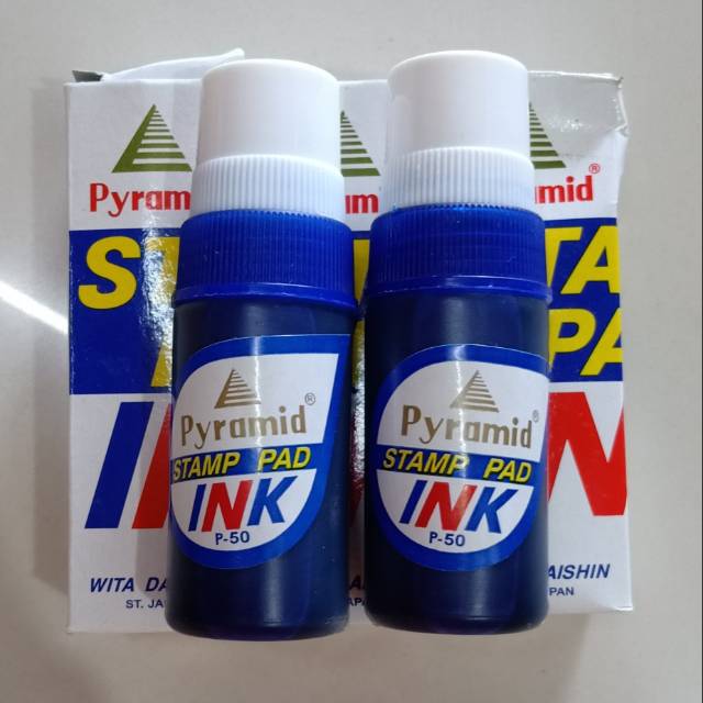 Jual Tinta stempel Pyramid stamp pad ink Biru murah Shopee Indonesia