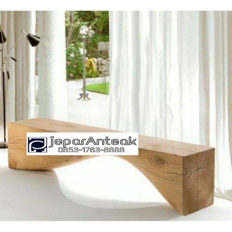 Jual balok kayu trembesi / bench kayu solid / bangku kursi utuh ...
