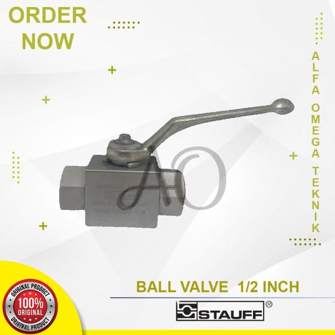 Jual STAUFF BALL VALVE 1/2 INCH HYDRAULIC TWO WAY BSPP BLOCK BODY G1/2