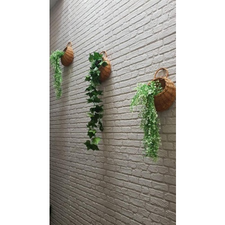 Jual Vas Bunga Rotan Gantung | Pot Rotan Dinding | Shopee Indonesia