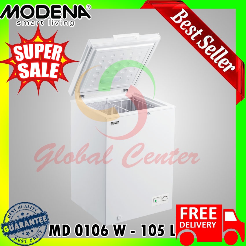 Jual CHEST FREEZER MODENA MD 0106 W 105 LITER GARANSI RESMI | Shopee ...