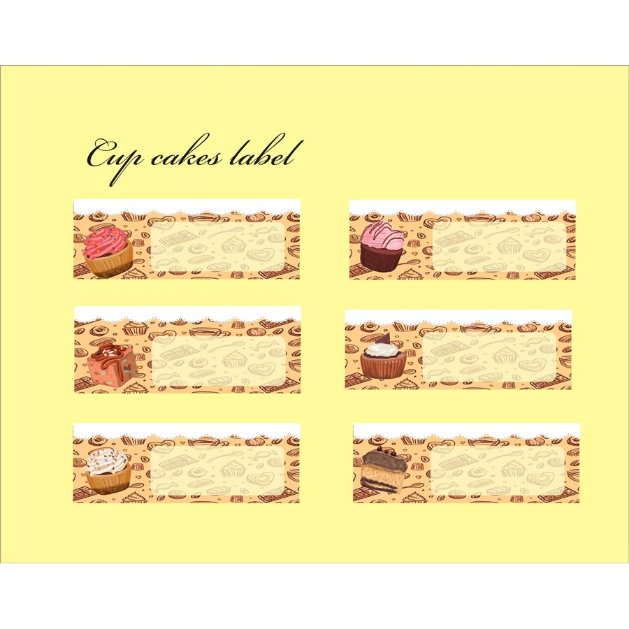 Jual STIKER LABEL NAMA WATERPROOF BASIC CUP CAKE | Shopee Indonesia