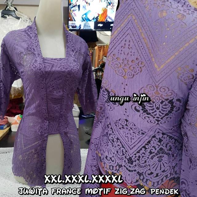 Jual Kebaya Bali grosir Kebaya Adat Bali Juwita France Motif Zig Zag