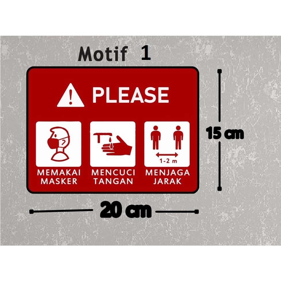 Jual Stiker Protokol Kesehatan / Sign Board Healthy Protocol Cuci ...