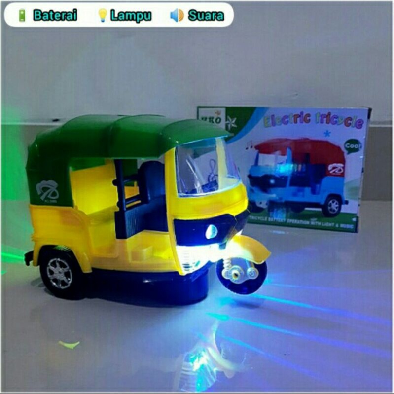 Jual Mainan Anak Mobil Bajaj Bump And Go Mobil Bemo Nyala Lampu Dan ...