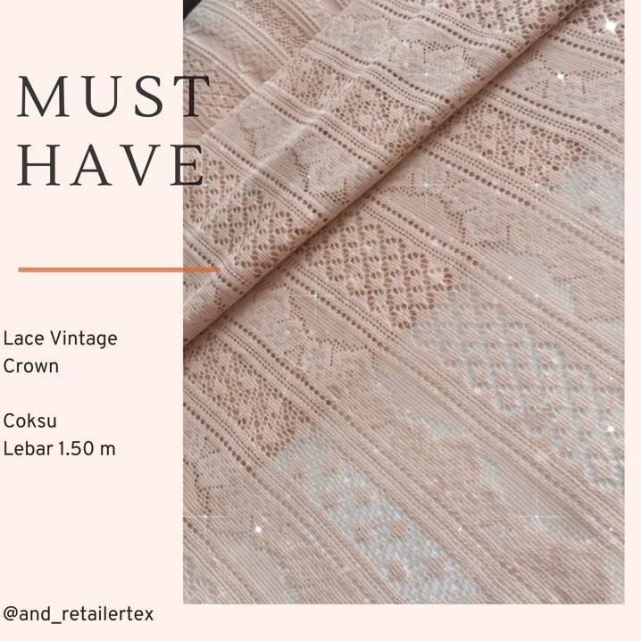 Jual New BROKAT LACE VINTAGE CROWN WARNA COKLAT SUSU COKSU ,, | Shopee