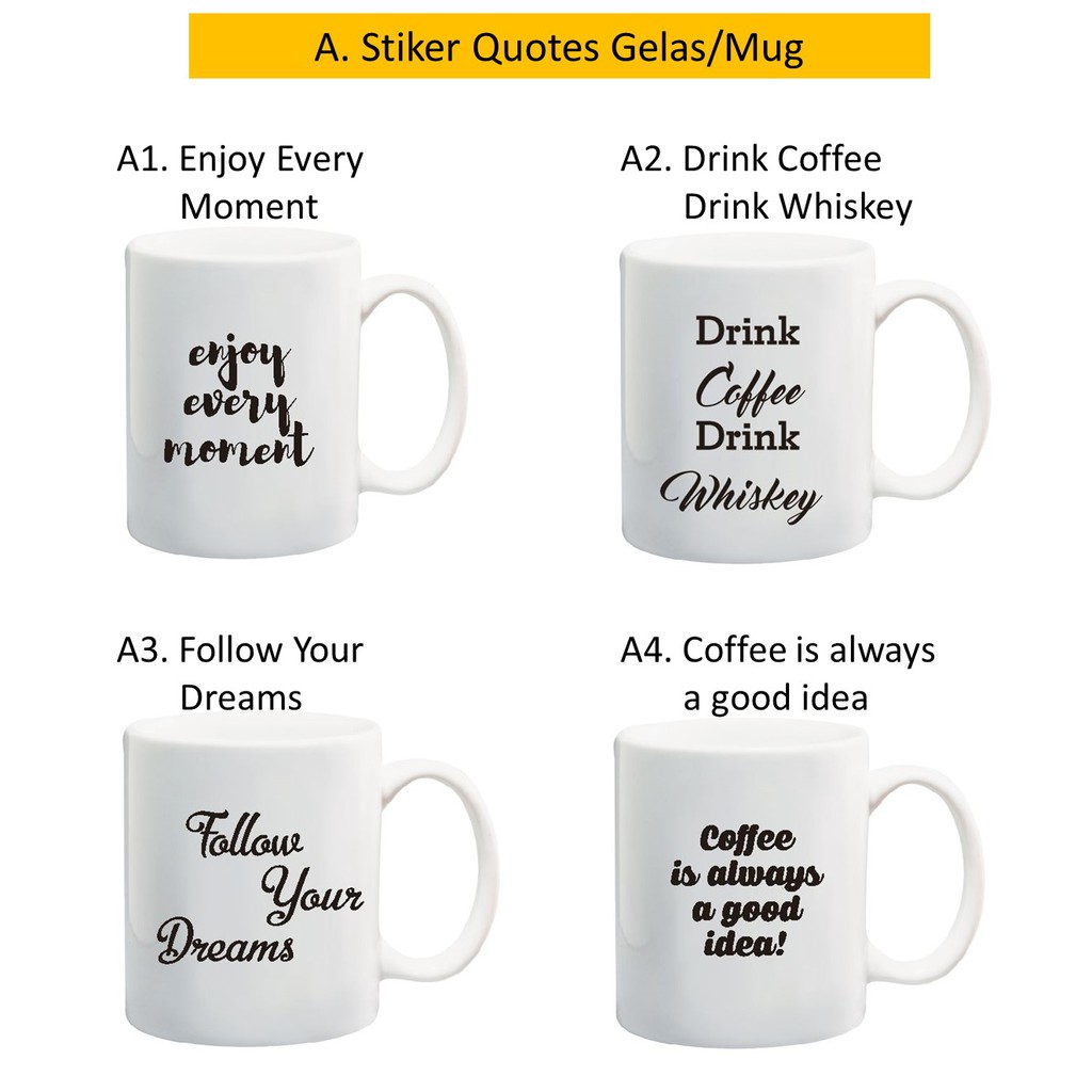 Jual Stiker Gelas Mug Quotes Glass Sticker Home Office Decor Follow ...