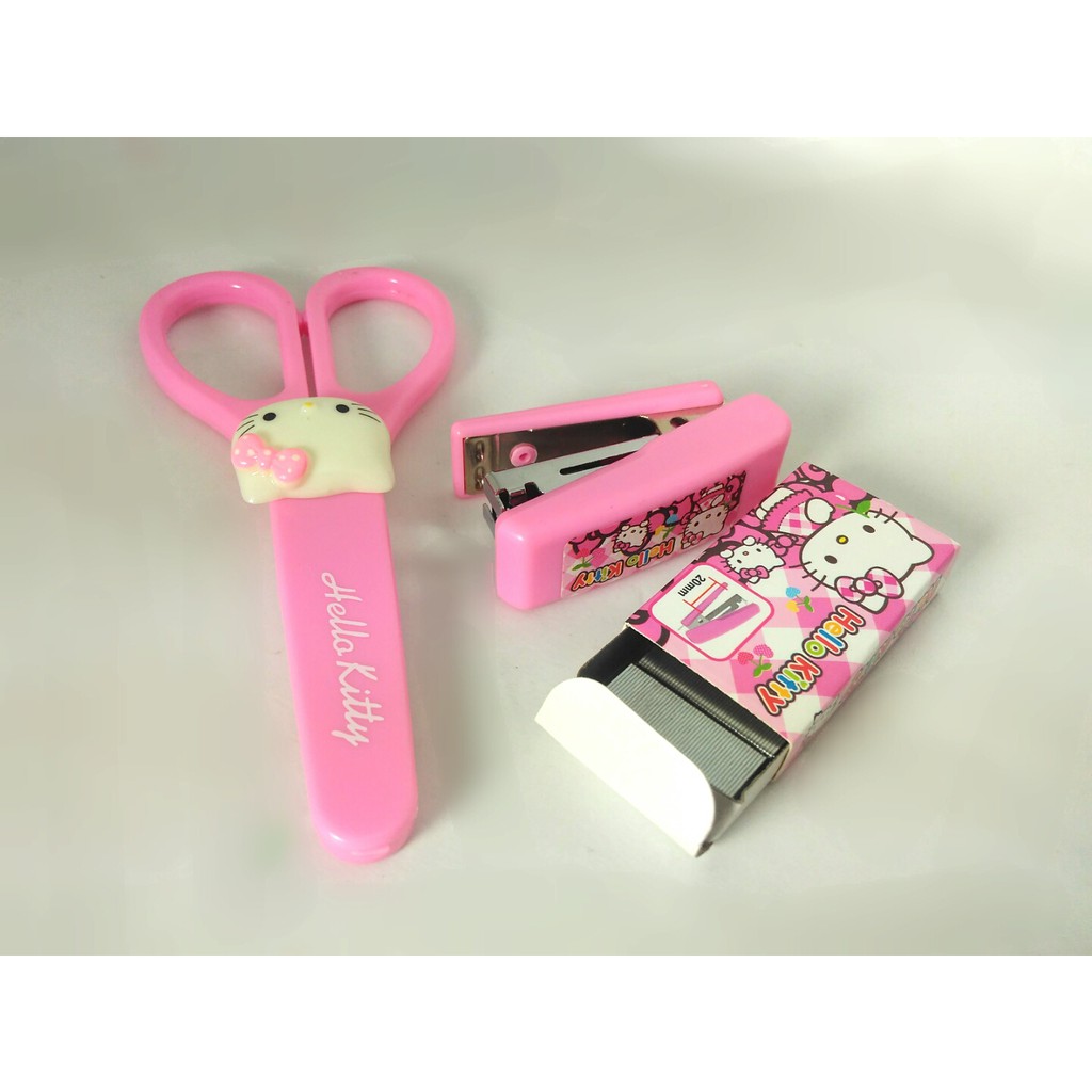 Jual Gunting set + stapler + staples isi stapler karakter disney ...