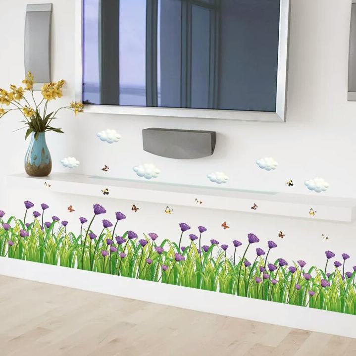 Jual HITZ 2021 RELIZA WALLSTICKER RUMPUT HIJAU BUNGA FLOWERS GRASS WALL ...