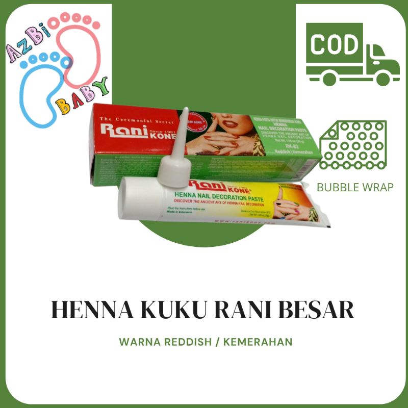 Jual Rani Kone RK 82 Kemerahan Merah 30gr Henna Henna Untuk Tangan ...