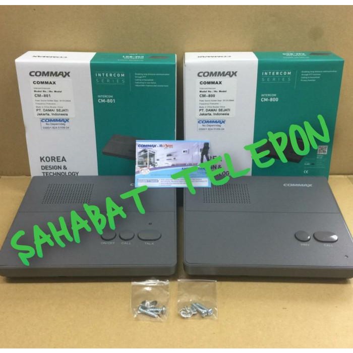 Jual Konektor | Commax Intercom Suara Terbuka ( 2 Arah ) Cm 801 + 800 ...