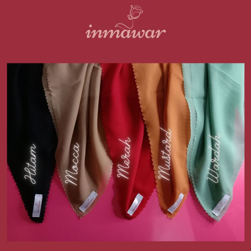 Jual Inmawar lasercut polycotton square hijab - jilbab lasercut