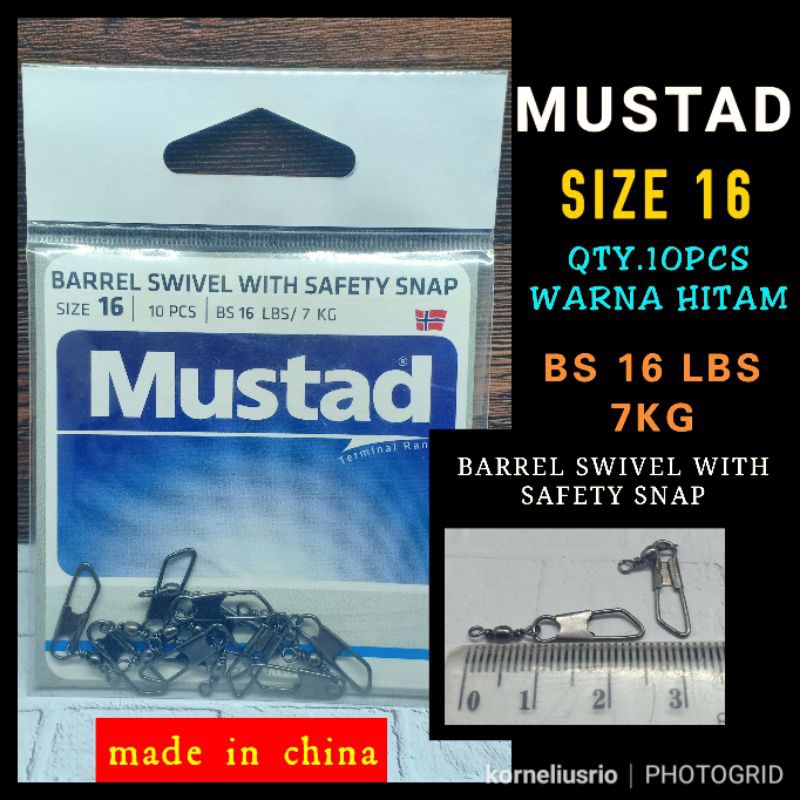2 Confezioni Di Girelle Mustad Con Moschettone Di Sicurezza &ndash; 3 Misure Disponibili (Terminal Tackle)