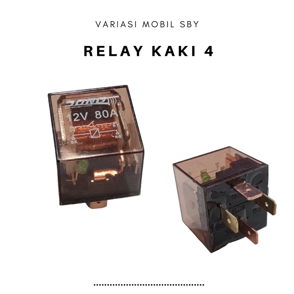 Jual Relay Klakson /Relay Transparan 4 Kaki 4 Kaki 12V 80A 4 PIN
