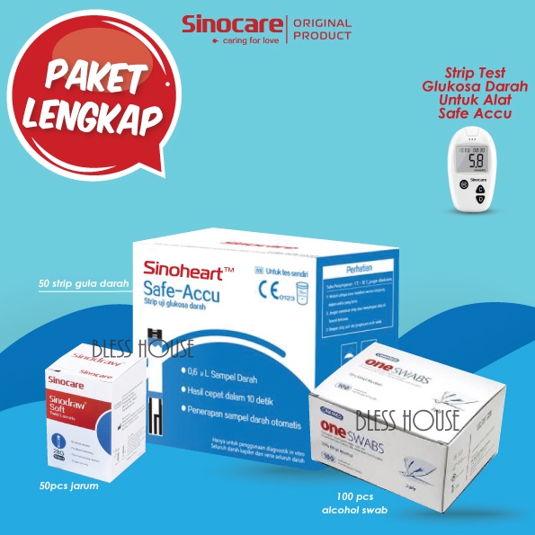 Jual Sinocare Sinoheart Safe Accu Strip Test Glukosa Gula Darah